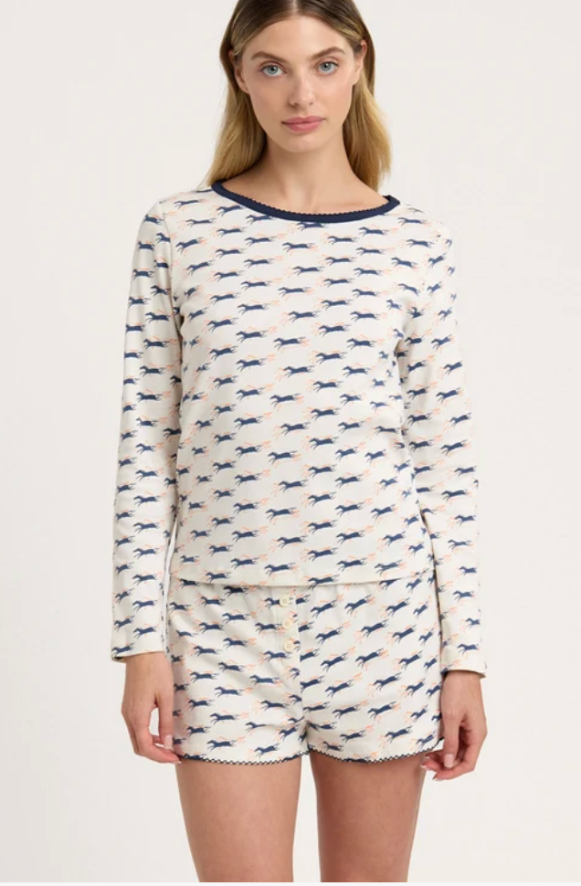 Cozyland Ellie Shortie PJ Set- Hold Your Horses