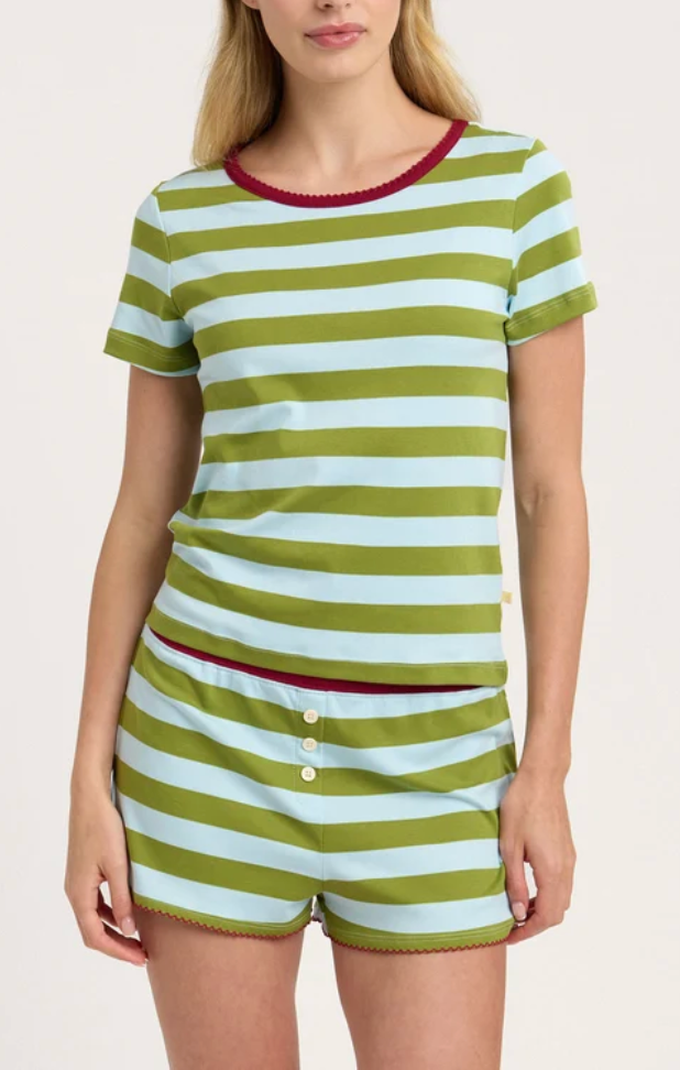 Cozyland Baby Jean Tee/Tate Short Set - Olive/Ice