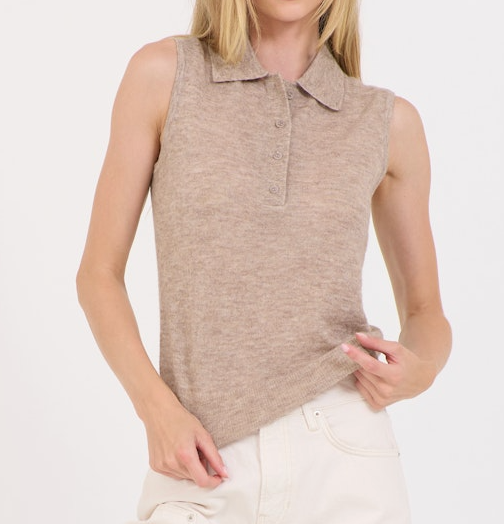 One Grey Day Addison Sleeveless Polo