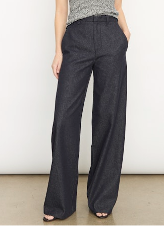 Vince High Waist Cotton Twill Wide Leg Pant