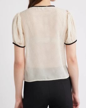 Frame Tie Puff Sleeve Blouse