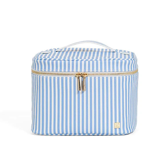 TRVL Designs Luxe Vanity Train Case - Pimlico Stripe Chambray