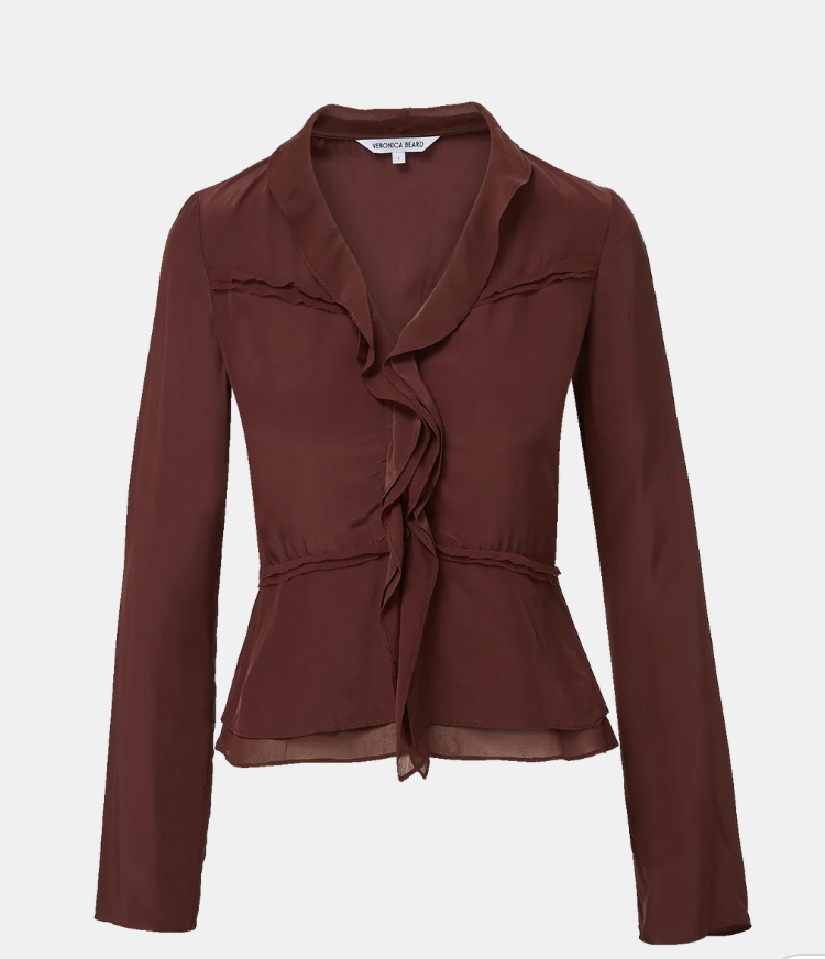 Veronica Beard Loralynn Ruffled Blouse