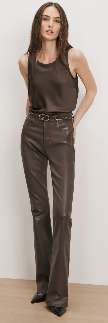 Veronica Beard Beverly Coated Jean - Espresso