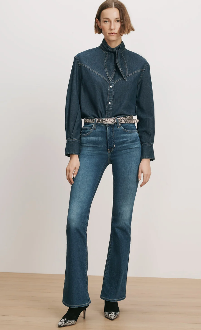 Veronica Beard Genetta Chambray Button-Down Shirt