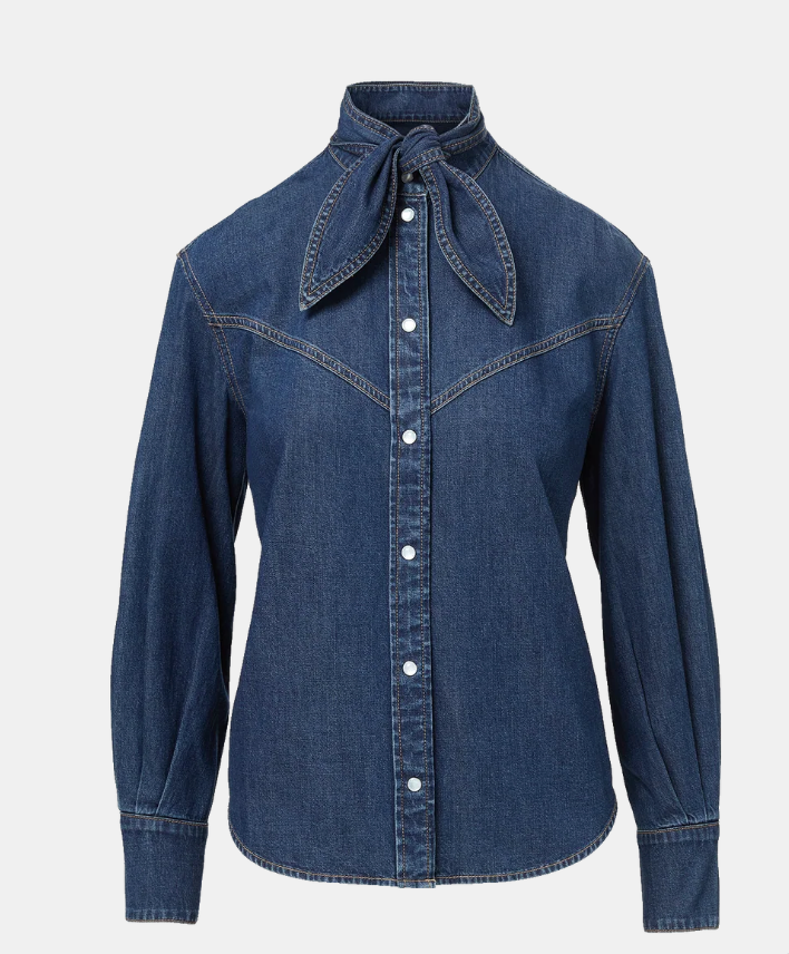 Veronica Beard Genetta Chambray Button-Down Shirt