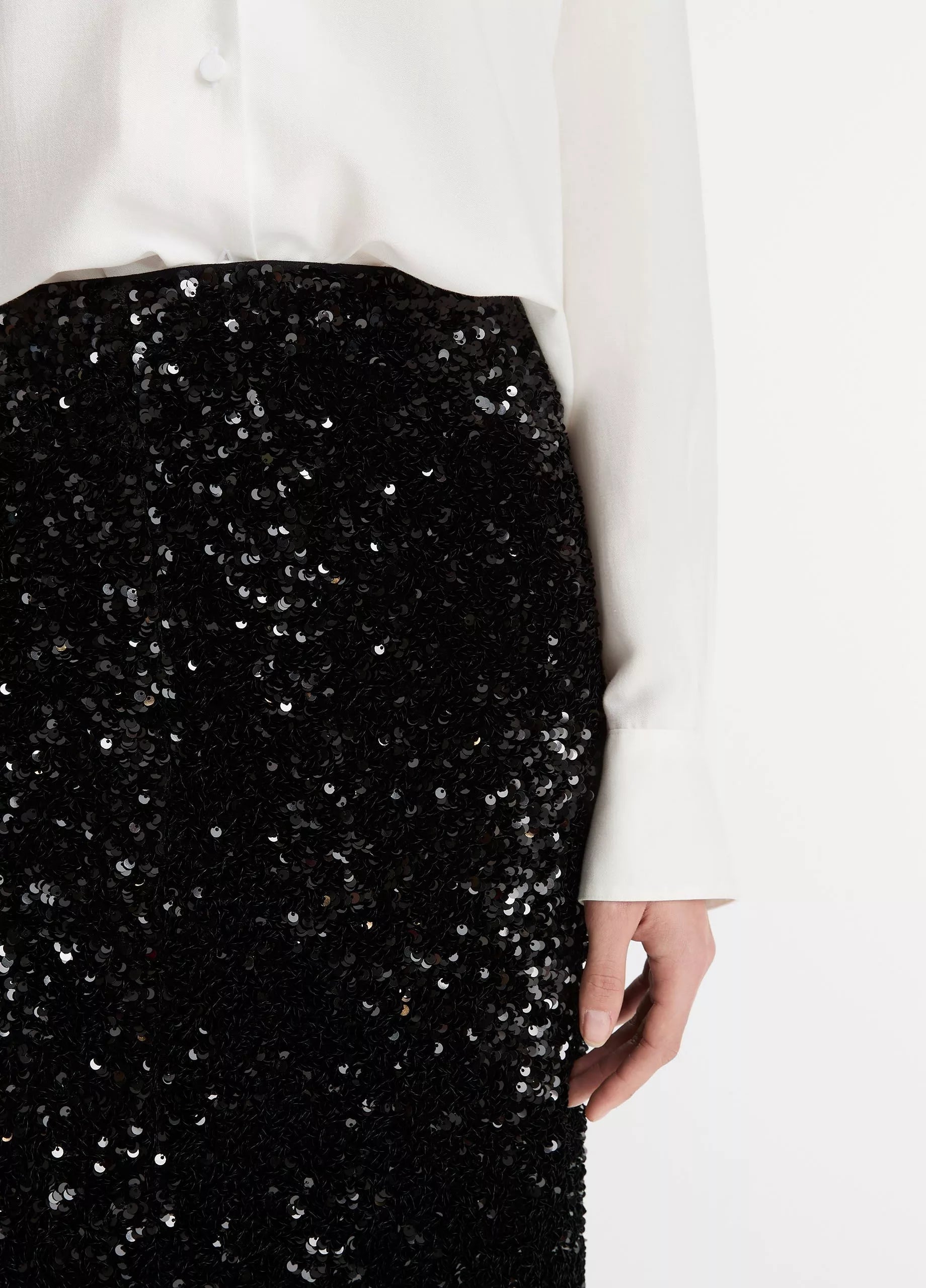 Vince Sequined Velvet Column Skirt