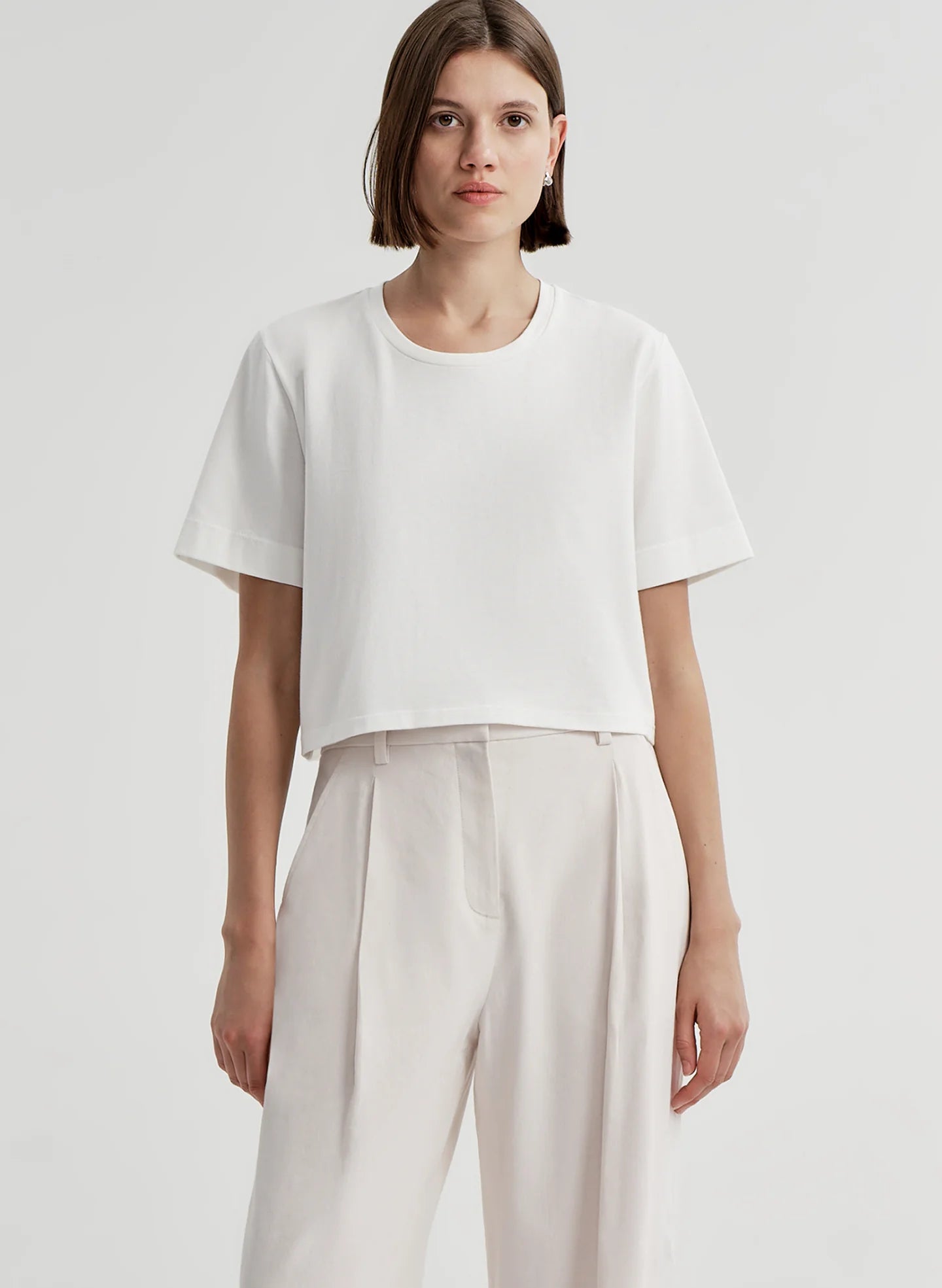 A.L.C. Kali Relaxed Crop Tee - White
