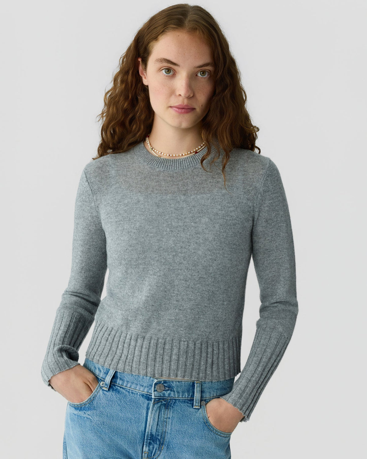Guest In Residence Shrunken Crew - Heather Grey