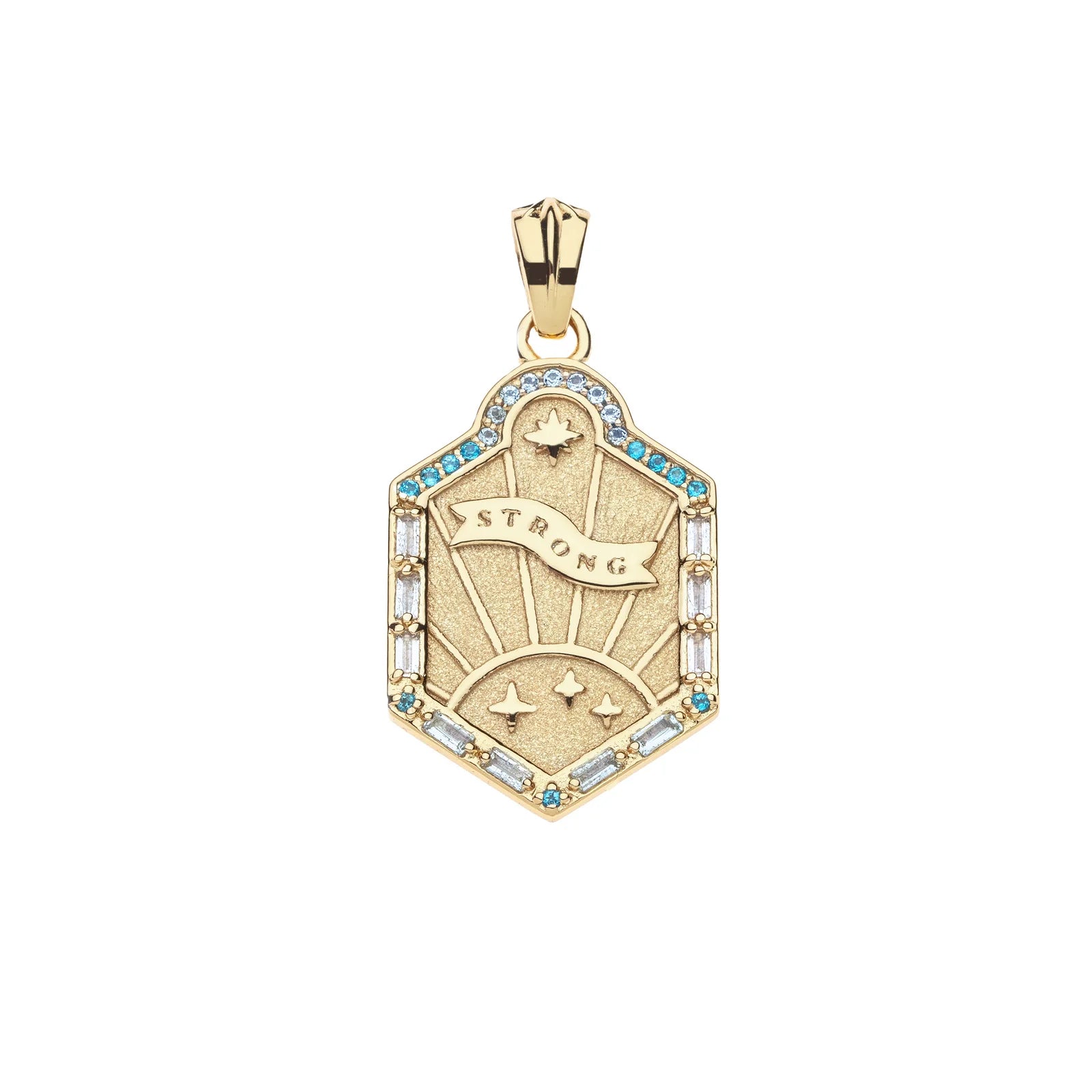 Jane Win STRONG Shield Pendant Necklace