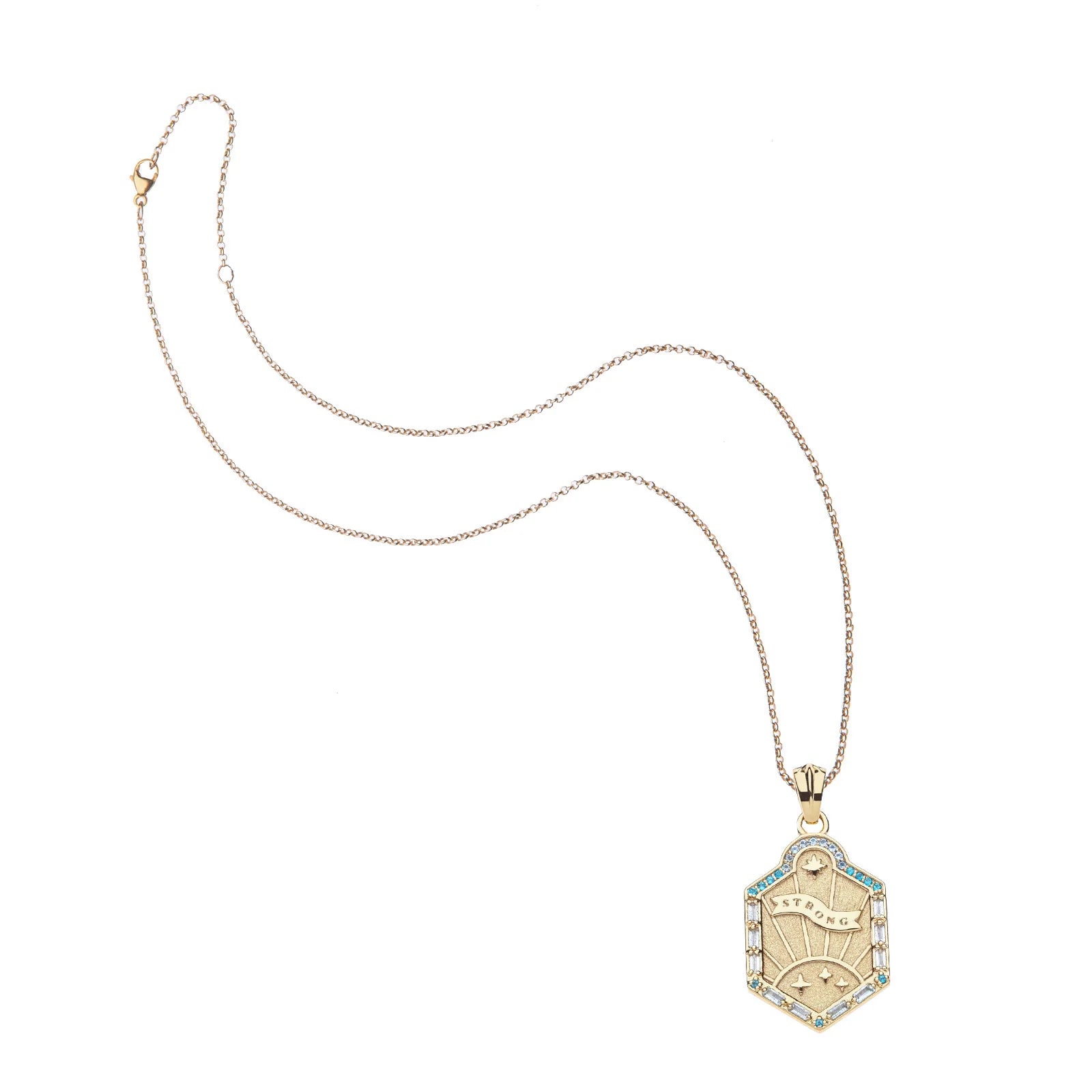 Jane Win STRONG Shield Pendant Necklace