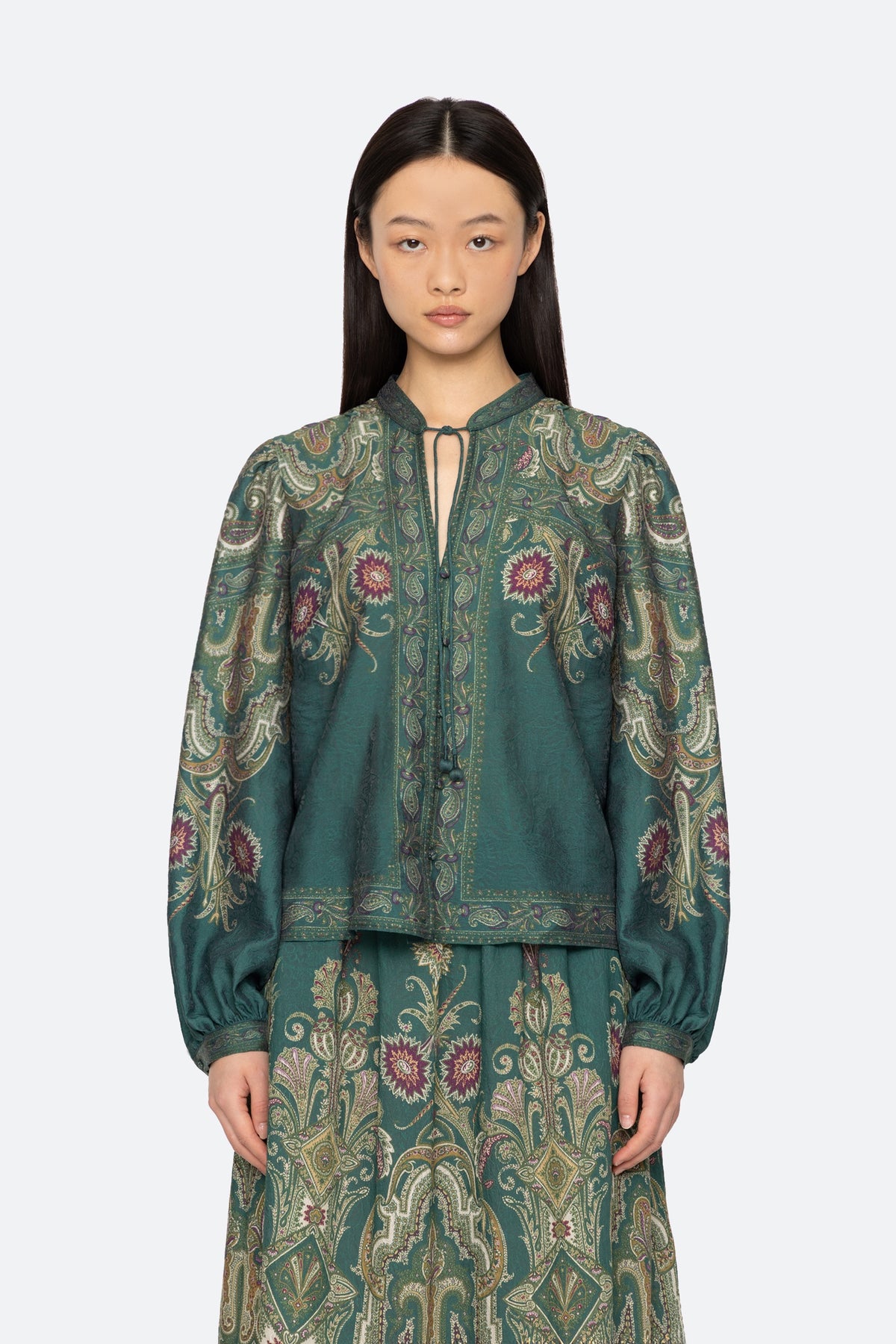 HYACINTH PRINT L/SLV TOP (D2)