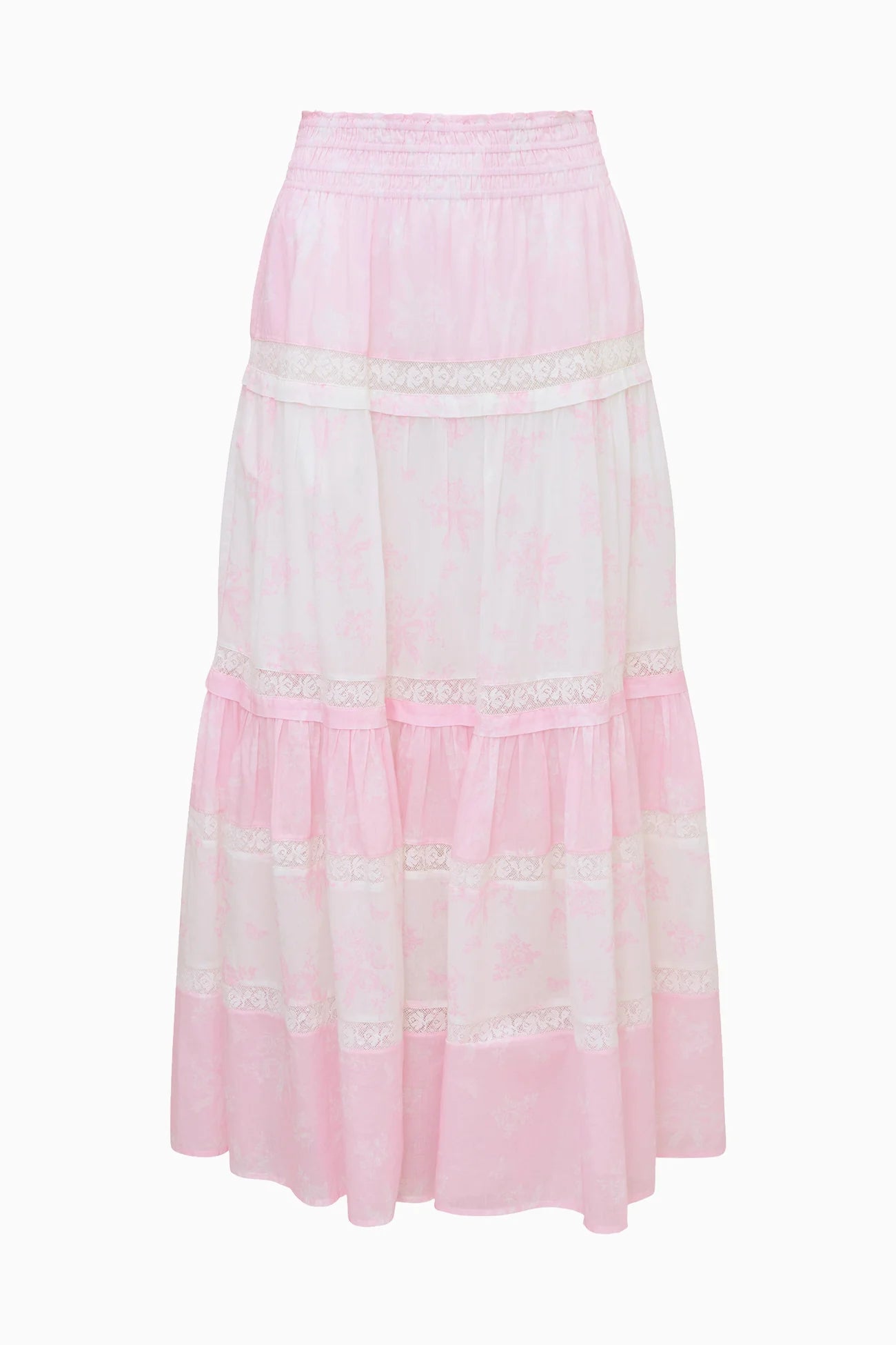 LoveShackFancy Phia Mixed Print Maxi Skirt