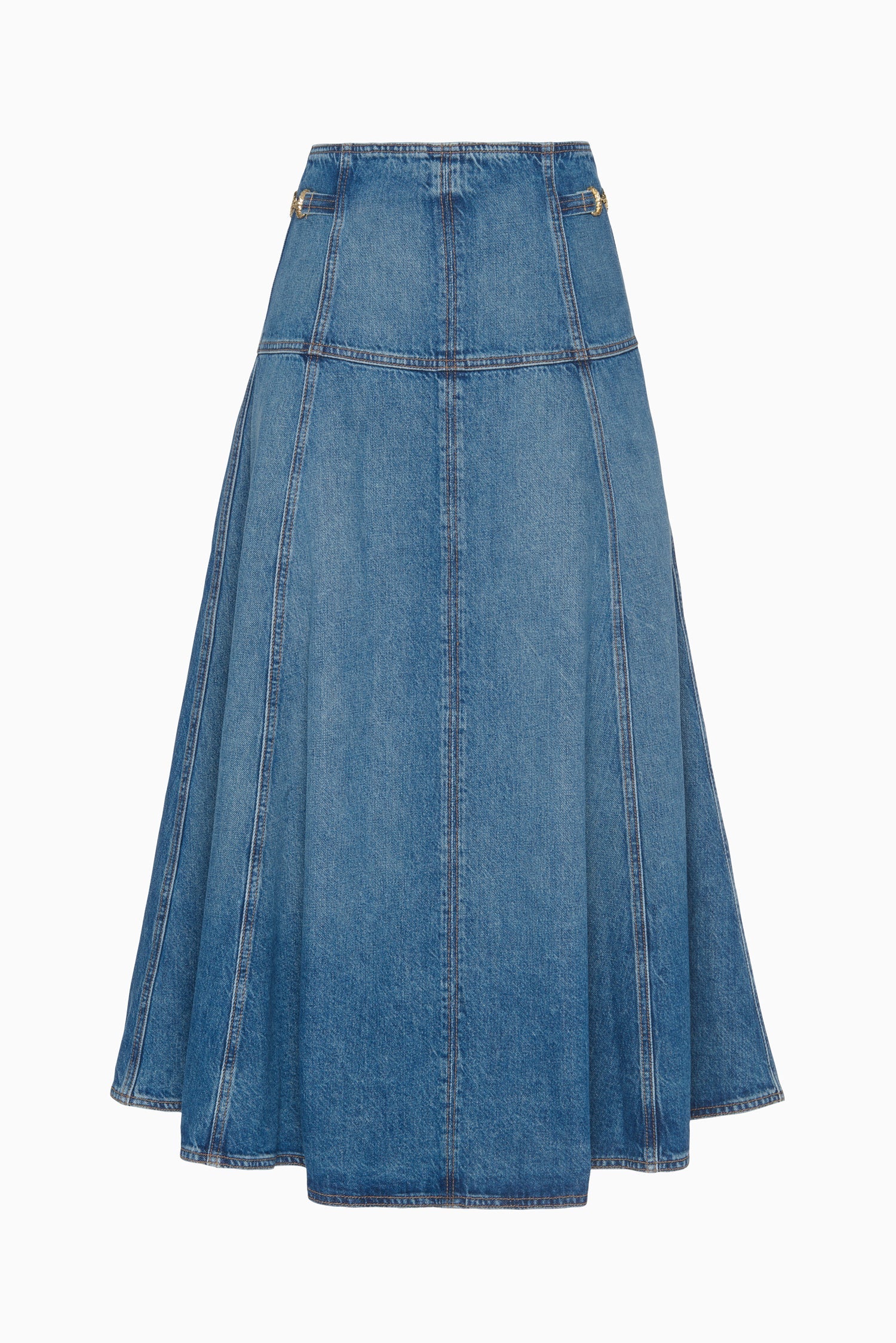 Ulla Johnson Brigette Denim Midi Skirt - Danube