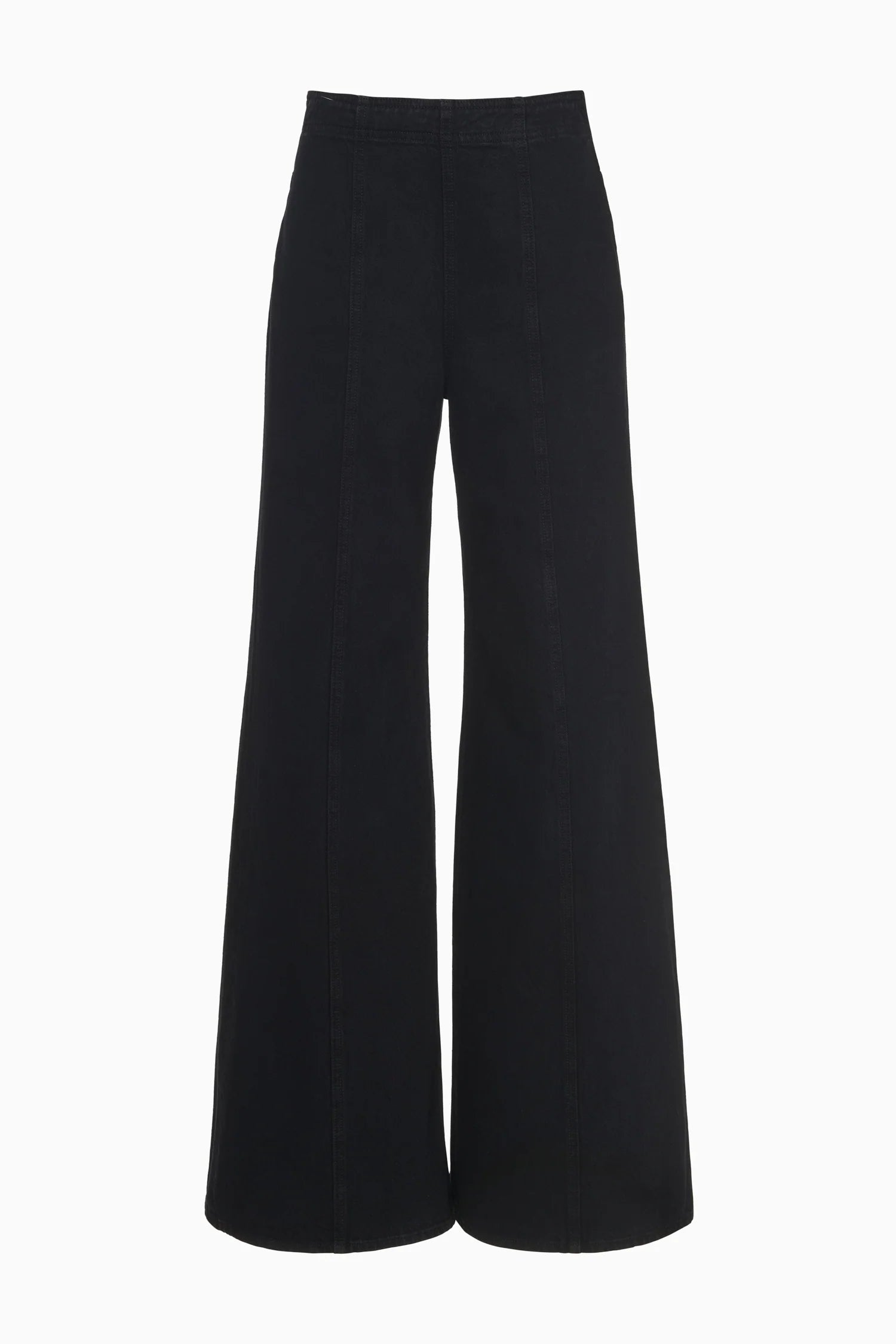Ulla Johnson The Bianca Wide Leg Seamed Jean - Noir