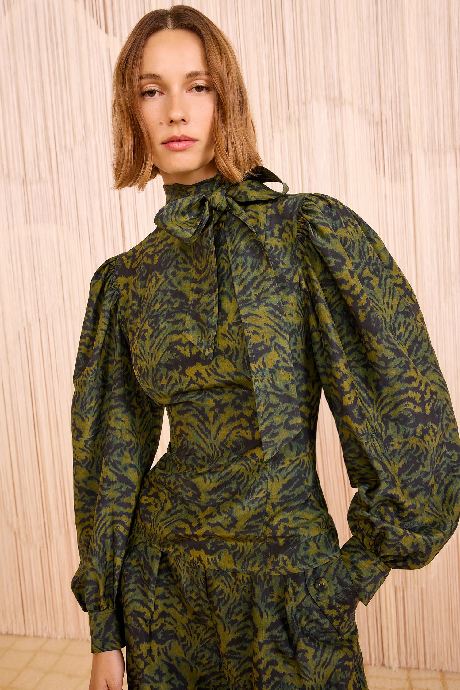 Ulla Johnson Giorgia Silk Neck Tie Blouse