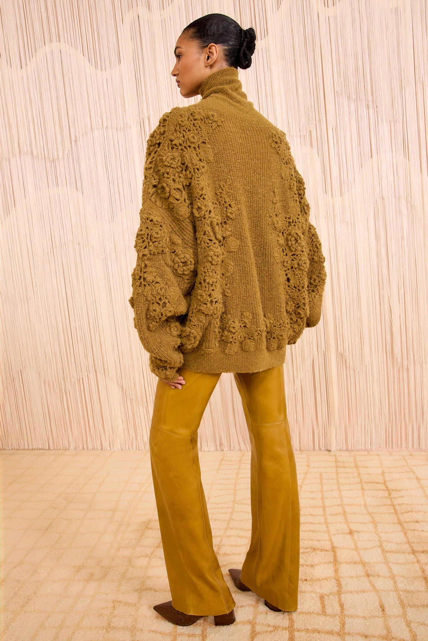 Ulla Johnson Lelou Crochet Knit Turtleneck