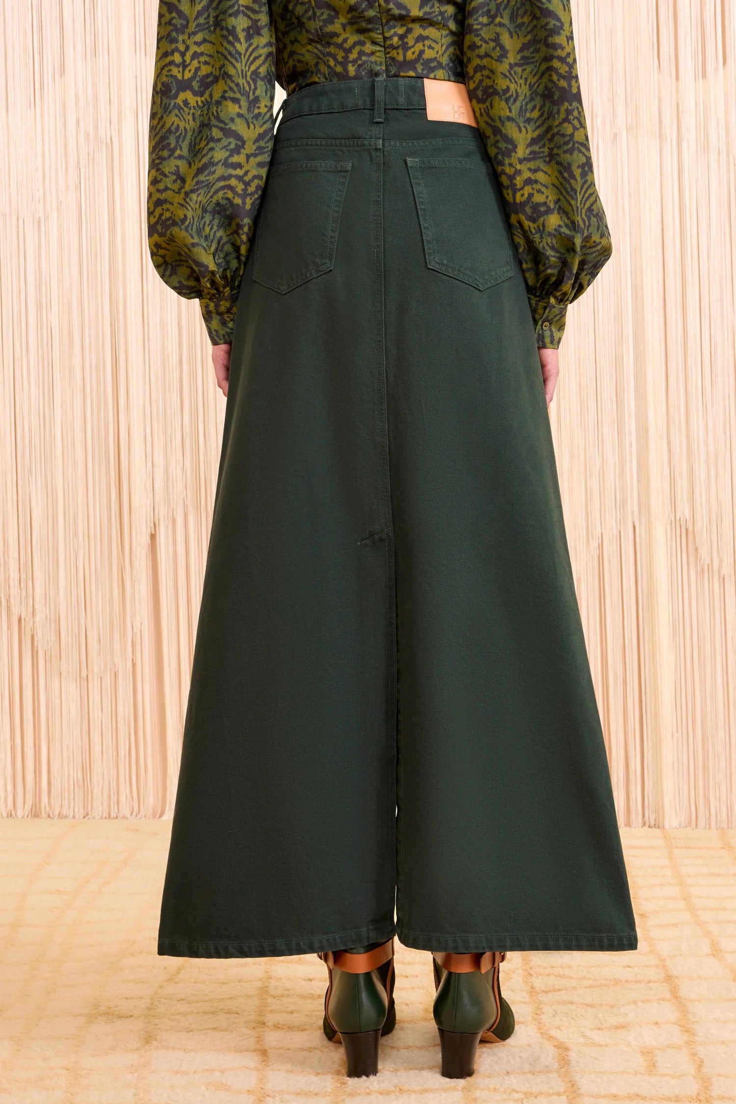 Ulla Johnson Anais Denim Mid Rise Maxi Skirt