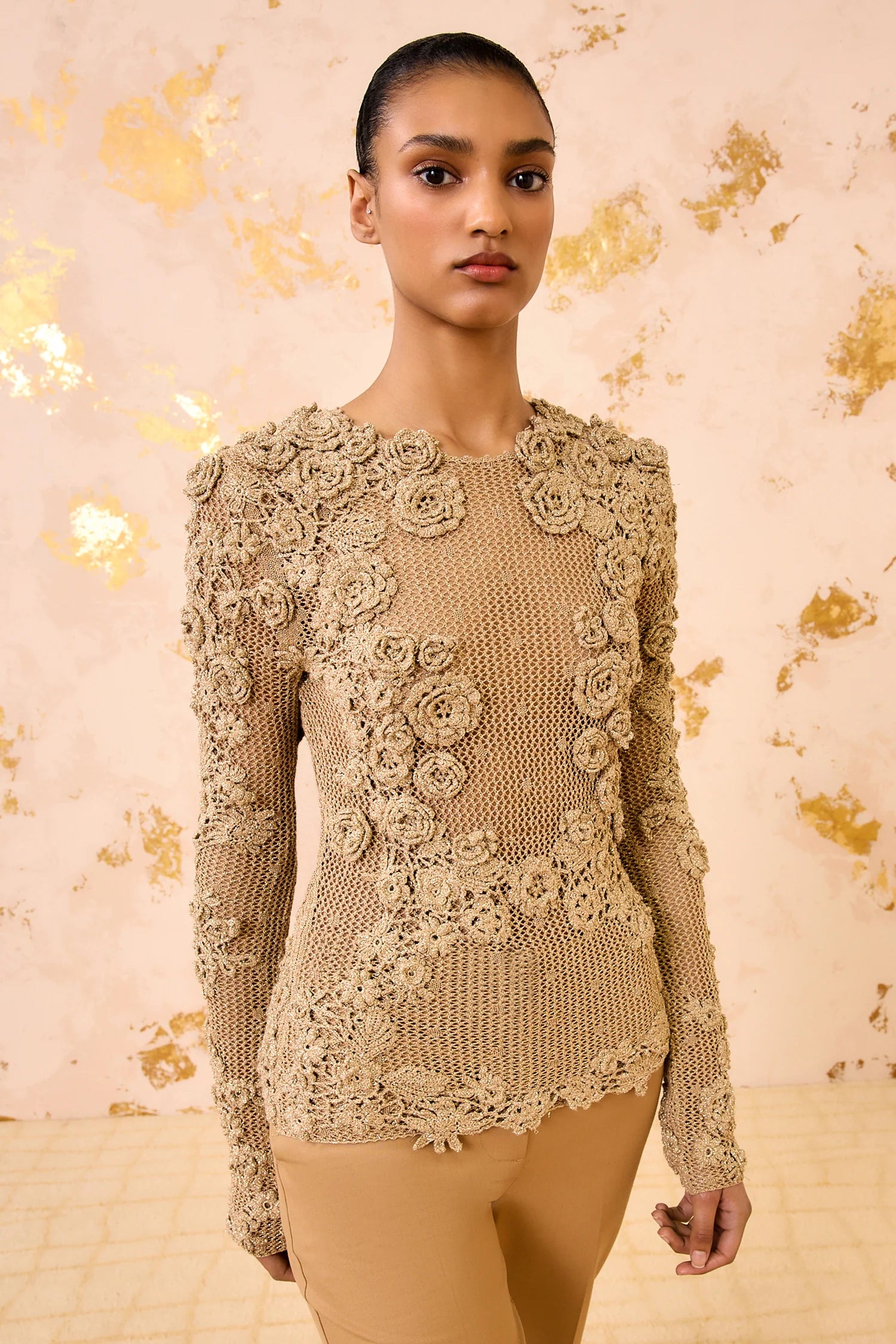 Ulla Johnson Viola Crochet Knit Pullover