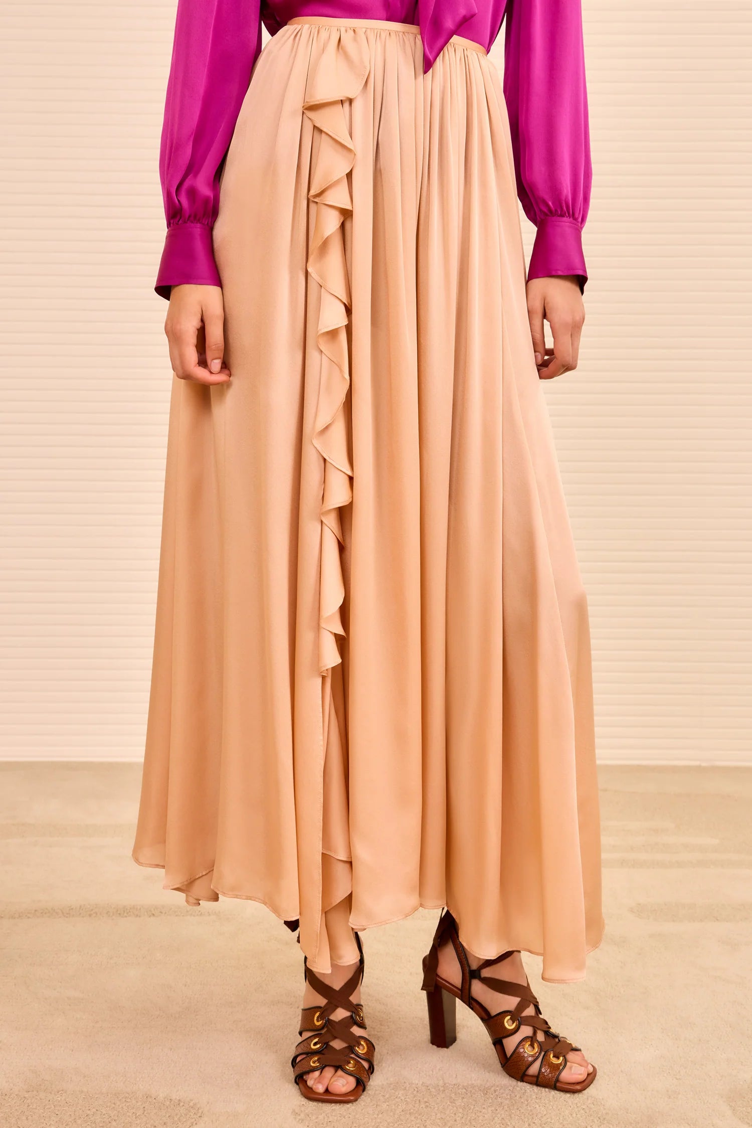 Ulla Johnson Zena Side Ruffle Midi Skirt