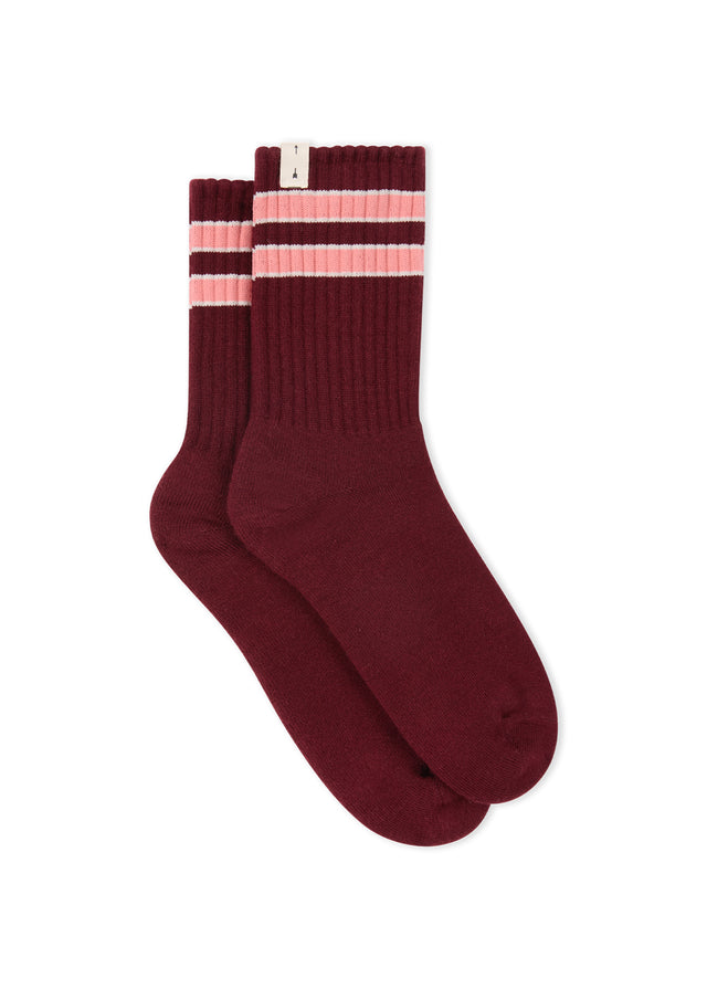 The Upside Mendoza Crew Sock - Bordeaux