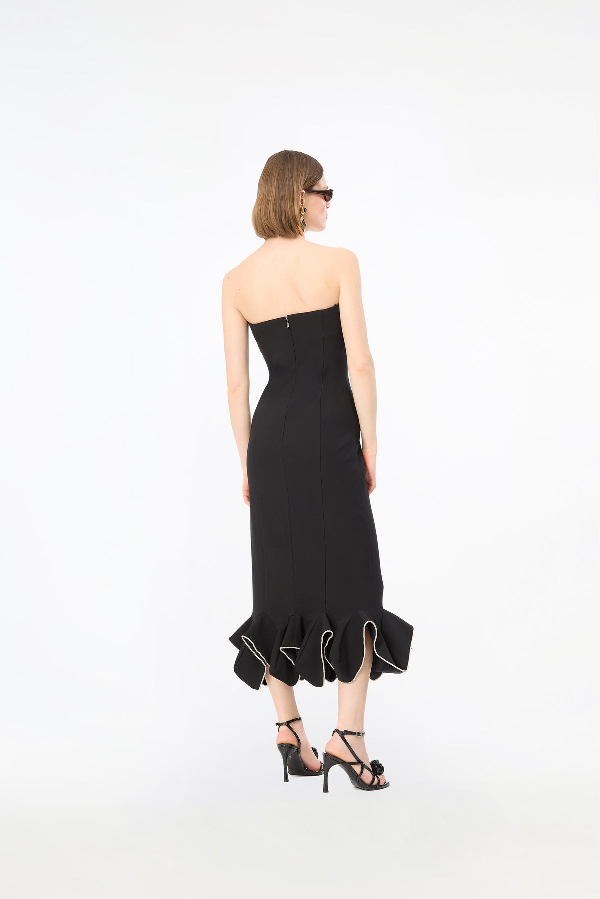 MIDI RUFFLE DRESS