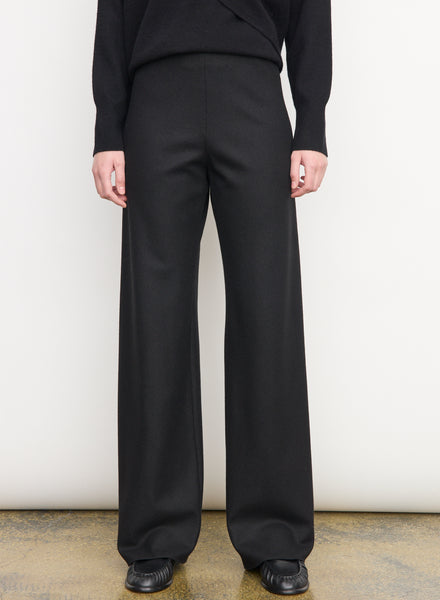 Vince High Waist Wool Blend Bias Pant - Black