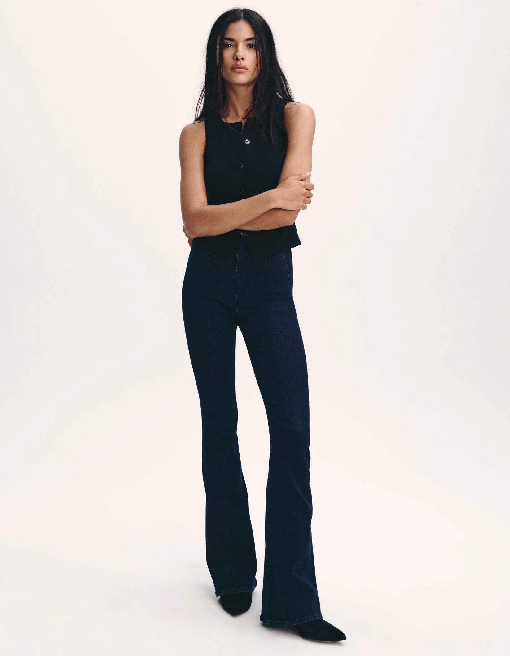 Veronica Beard Beverly Off-Duty Skinny-Flare Jean