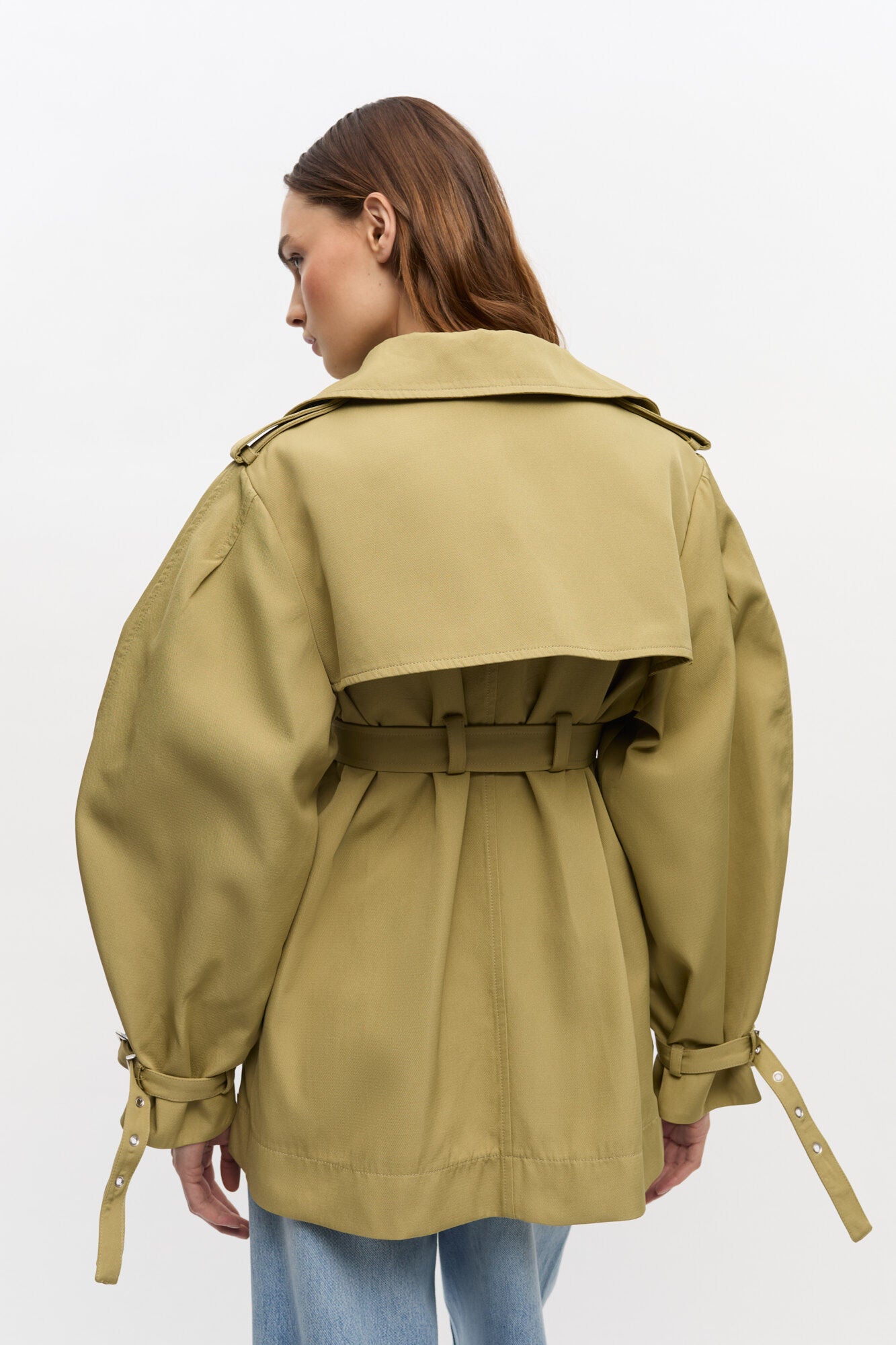 Ganni Heavy Twill Midi Trench Coat
