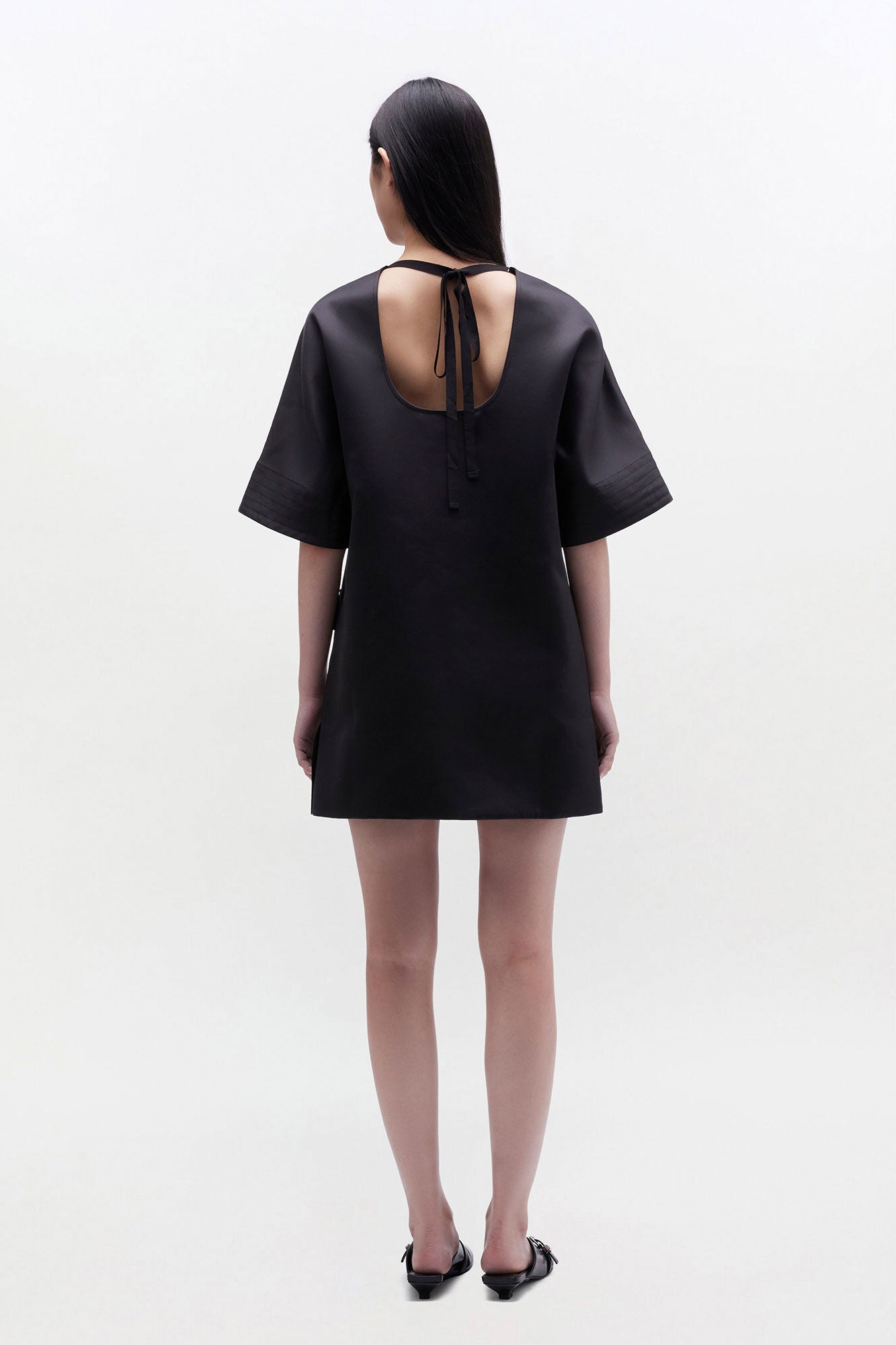 Ganni Duchesse Satin Boxy Kimono Mini Dress