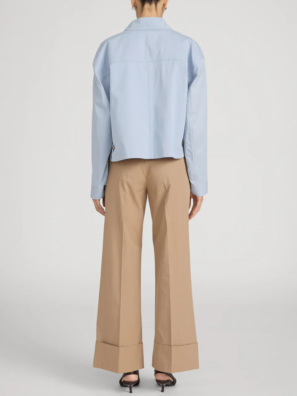 Frame The Cuffed Slim Palazzo Trouser - Khaki