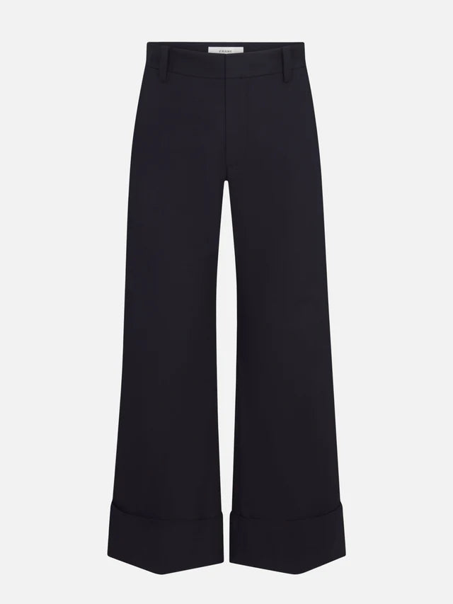 Frame The Cuffed Slim Palazzo Trouser - Navy