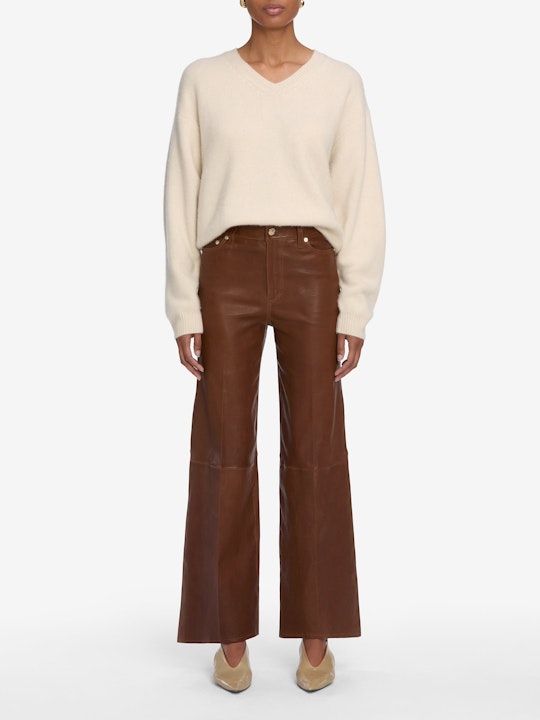 Frame Le Slim Palazzo Leather - Cedar