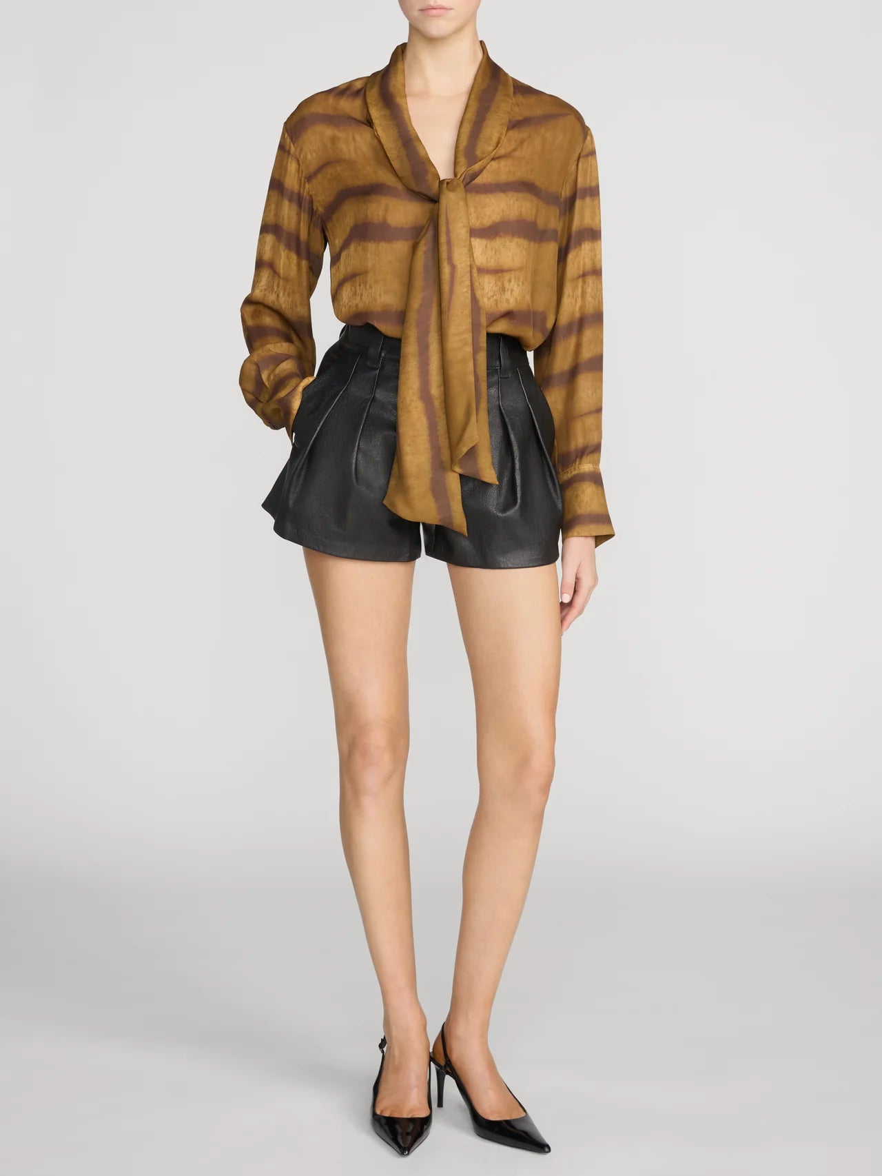 FRAME The Silk Oversized Tie Shirt