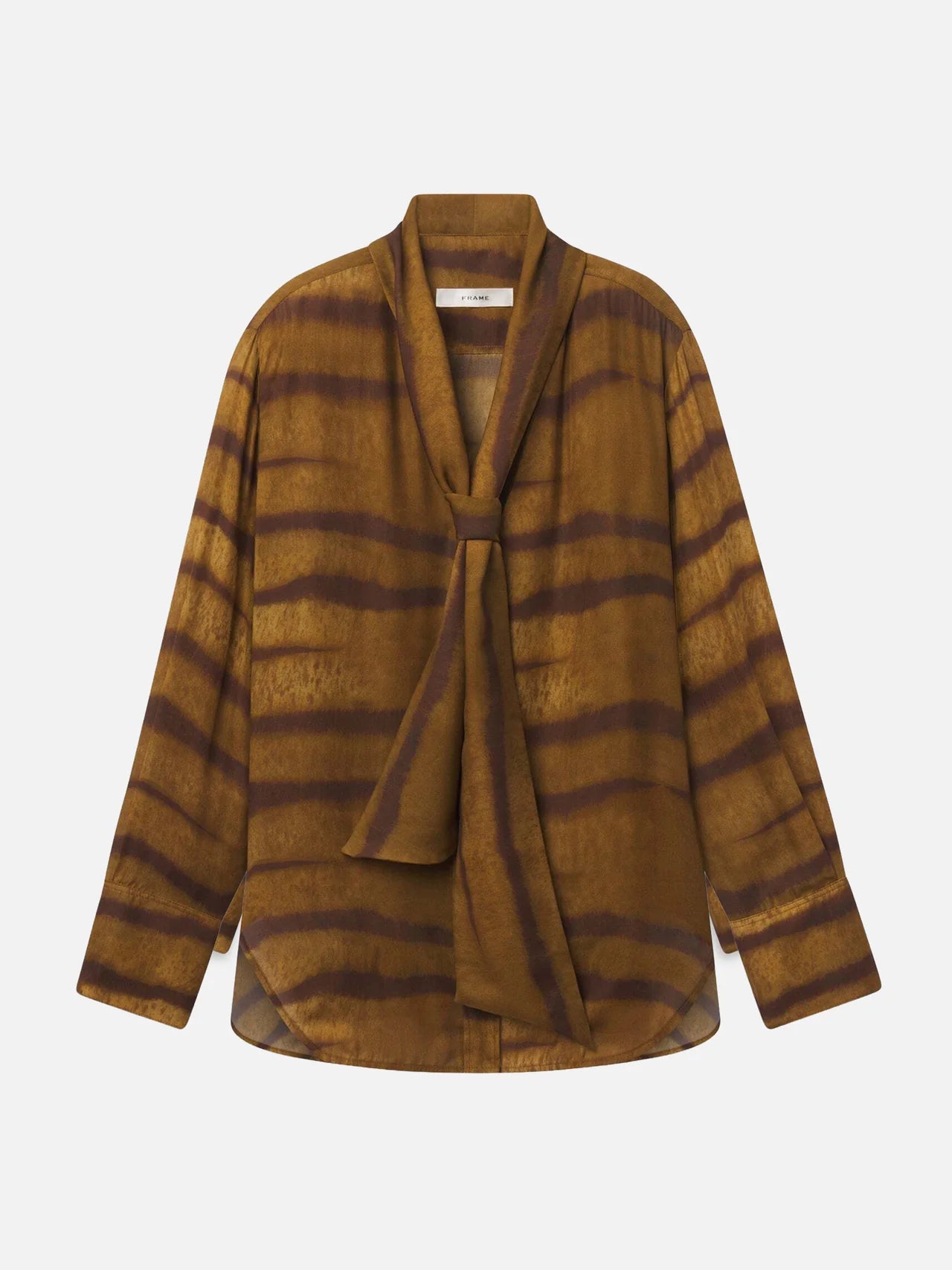 FRAME The Silk Oversized Tie Shirt
