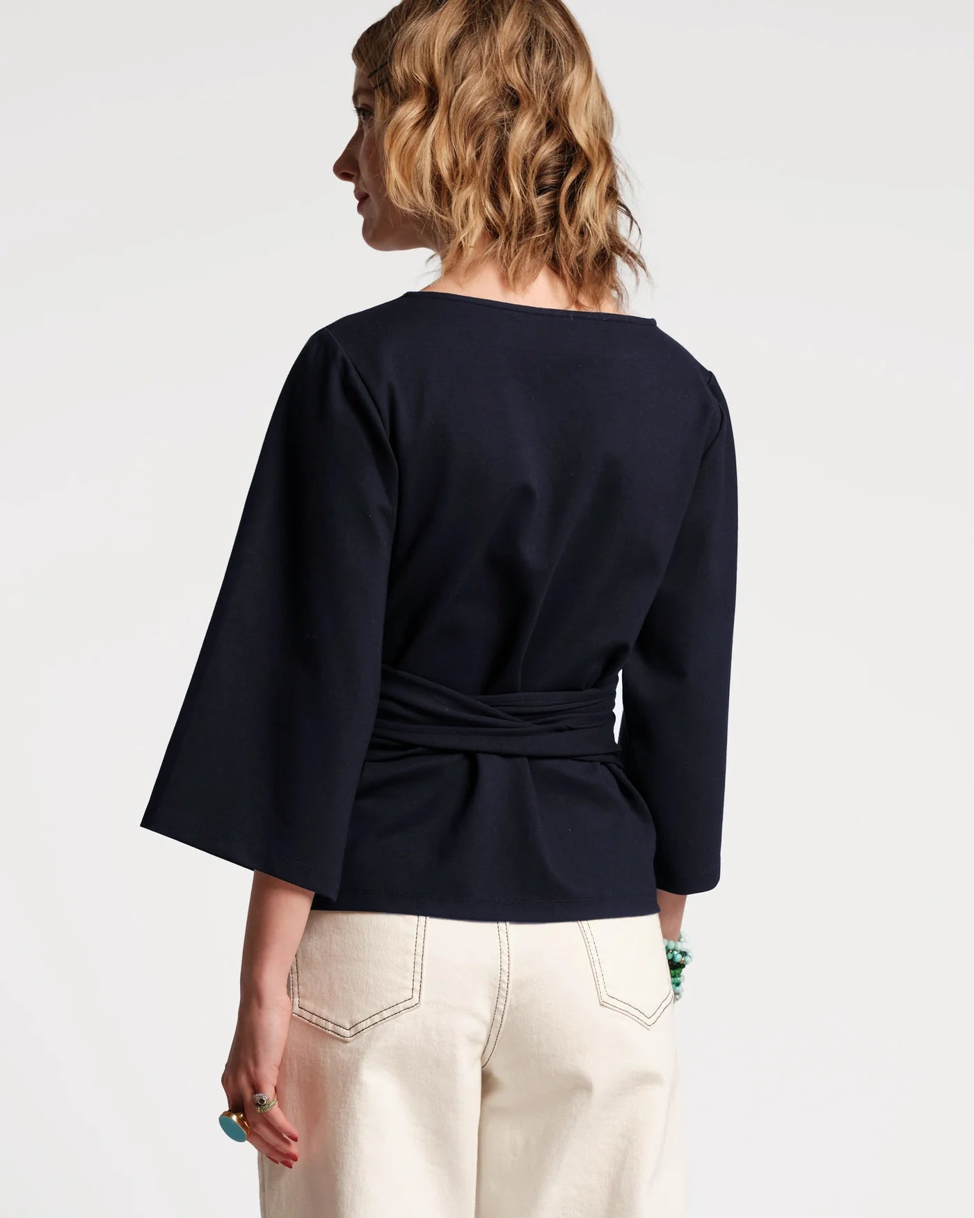 Frances Valentine Whitney Wrap Top - Navy