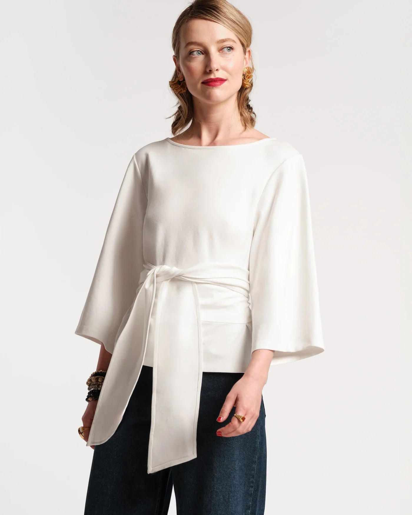 Frances Valentine Whitney Wrap Top - Oyster