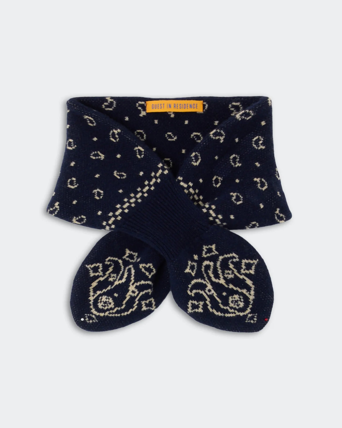 Guest In Residence Bandana Bowtie Scarf - Midnight/Butter