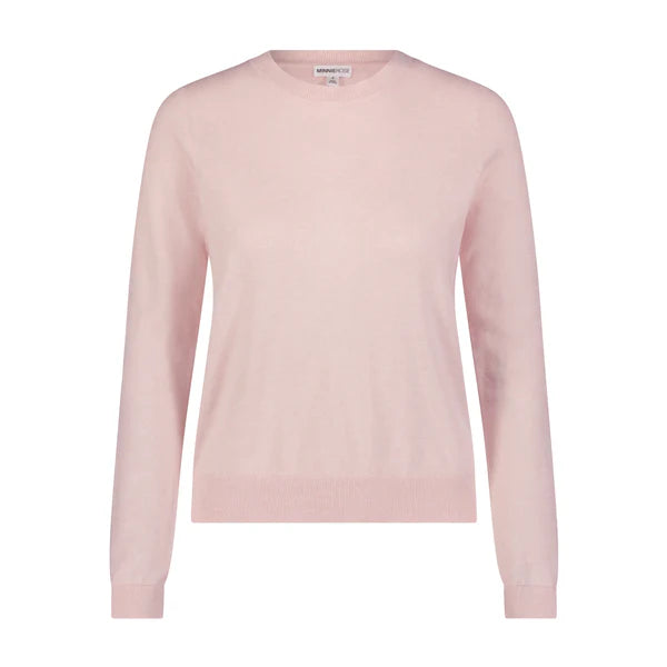 Minnie Rose Cotton/Cashmere L/S Crew Sweater - Lotus