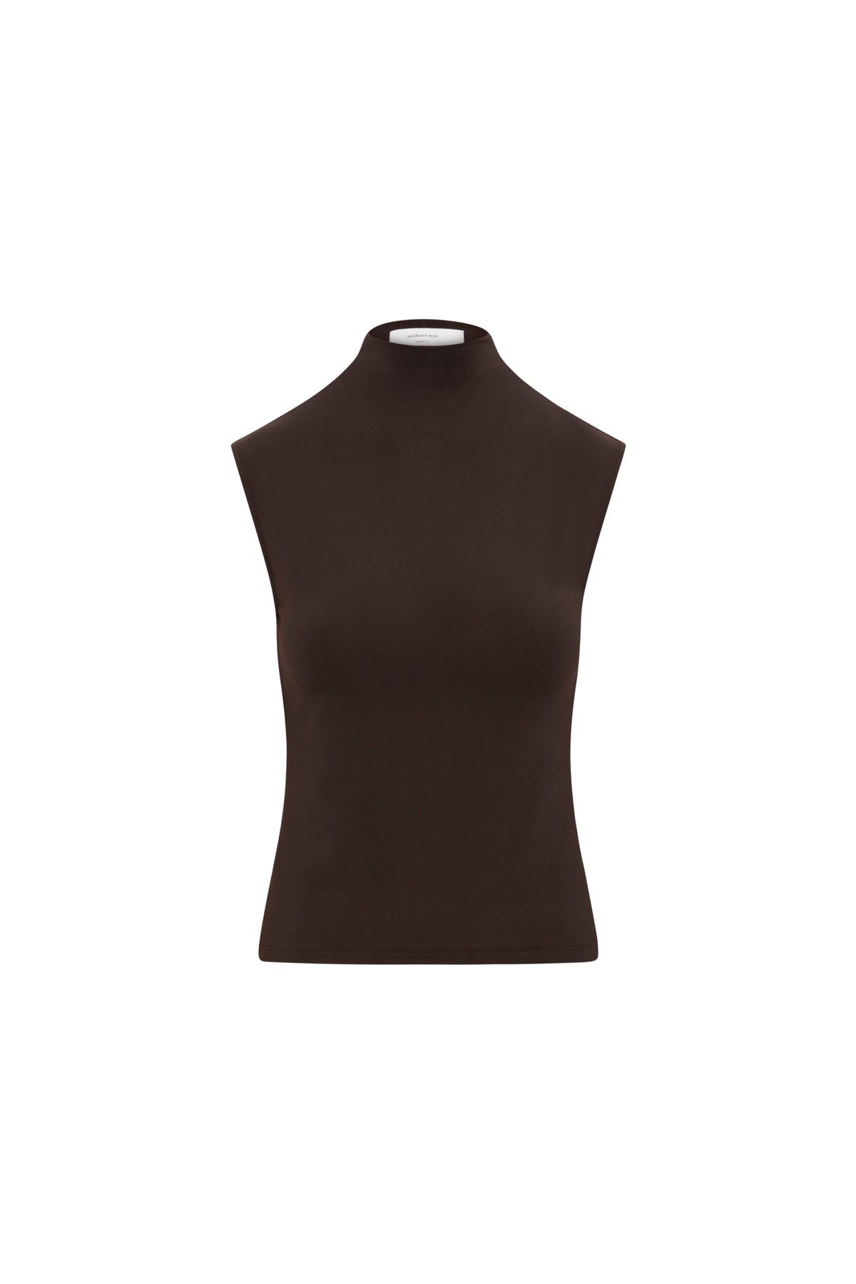 The Mock Neck Top in Chocolate - WS
