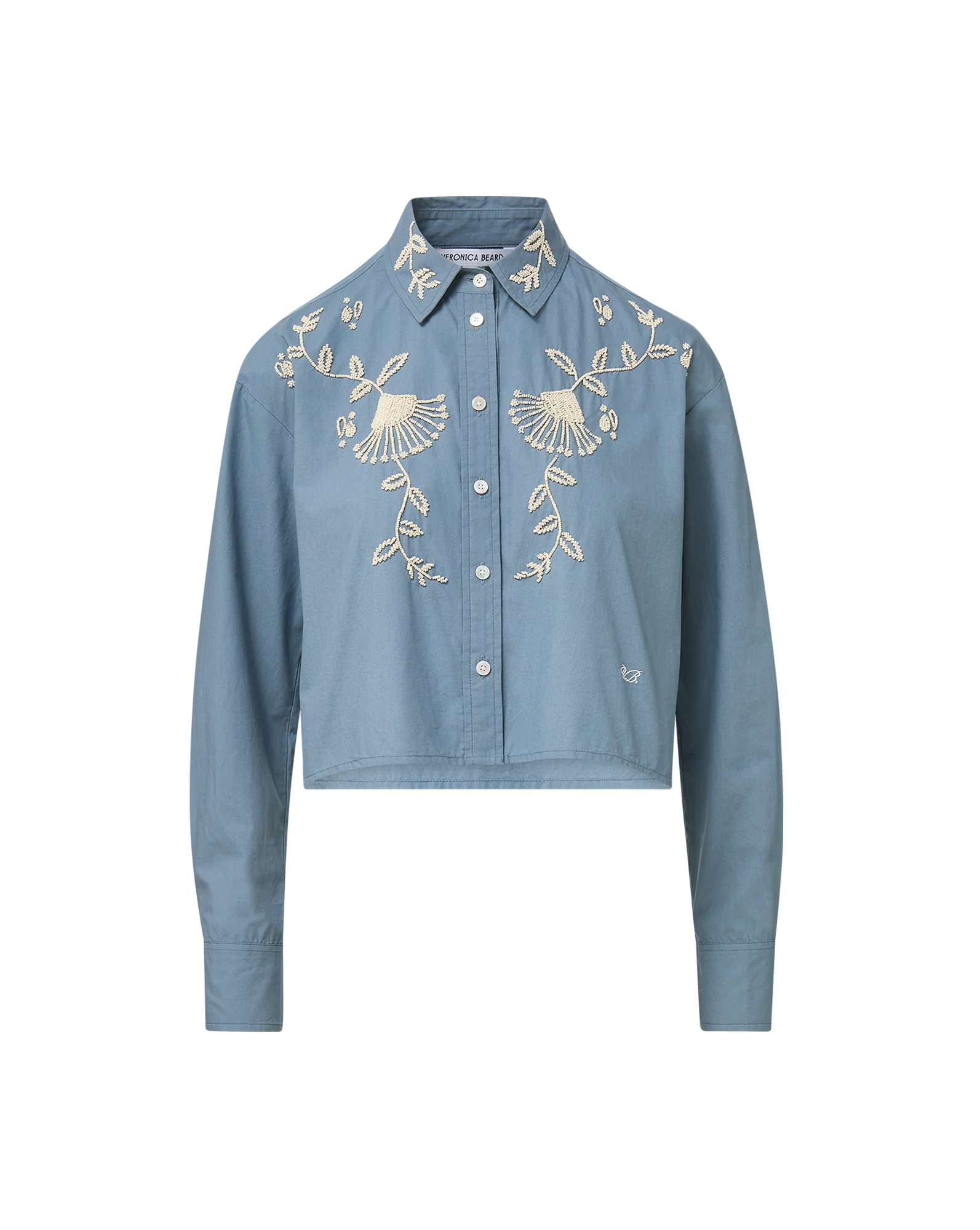 Veronica Beard Aderes Beaded Button-Down Shirt