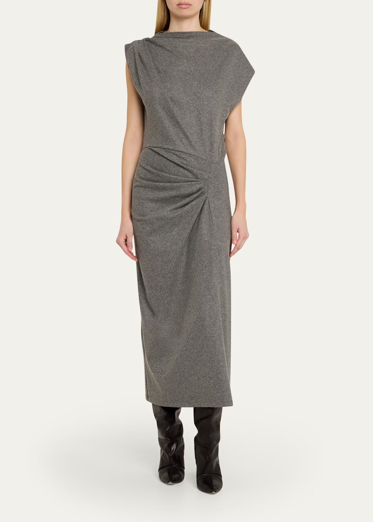 Isabel Marant Naerys Asymmetric Knit Midi Dress