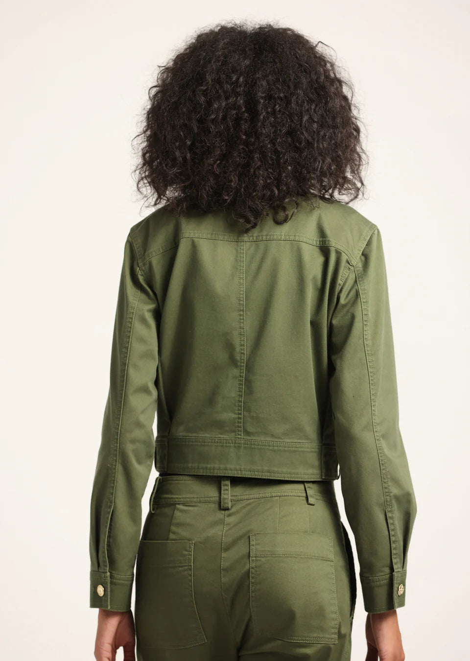 Derek Lam Celinora Cotton Drill Cropped Jacket