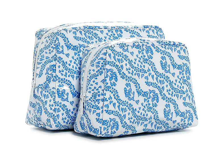 TRVL Designs Luxe Gloss Wash Bag Set - All Heart Blue
