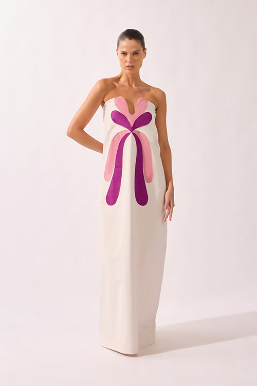 STRUCTURED PETAL MAXI DRESS