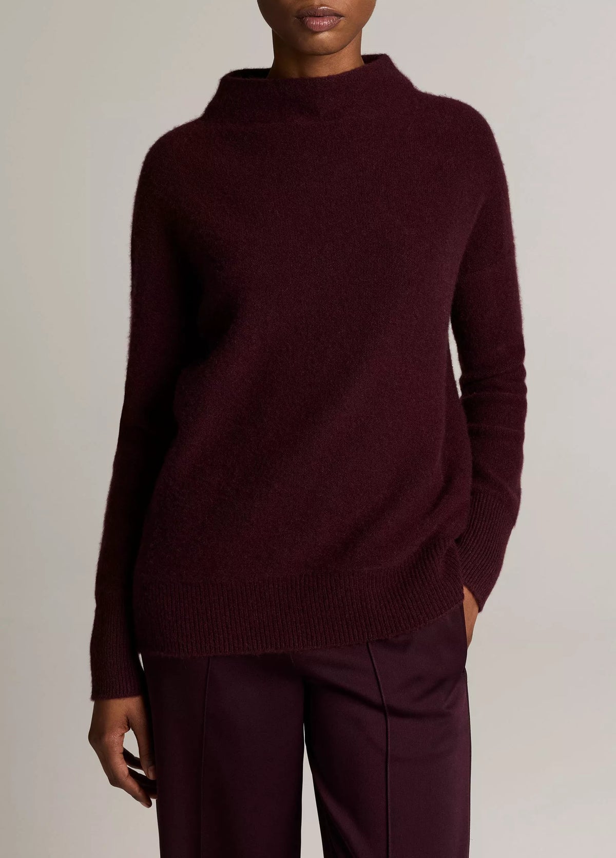 Vince Boiled Funnel Neck Pullover - Blackberry