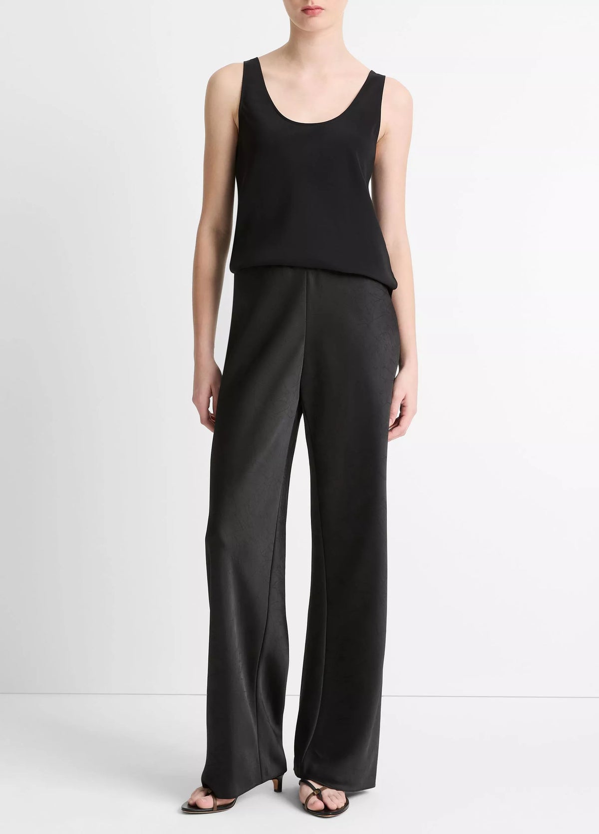 Vince Colette High Waist Satin Bias Pant - Black