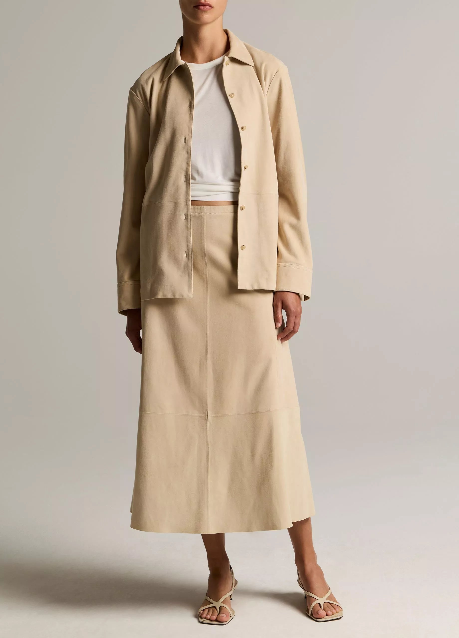 Vince Suede Paneled Skirt