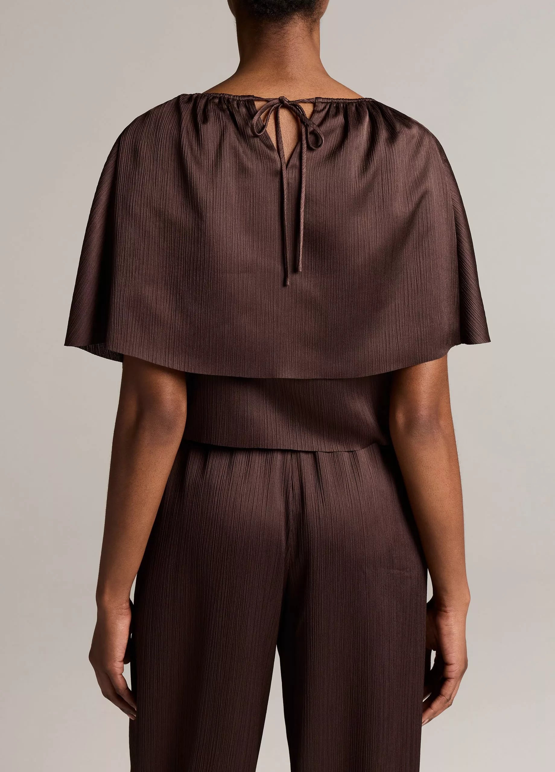 Vince Convertible Plissé Cape Top