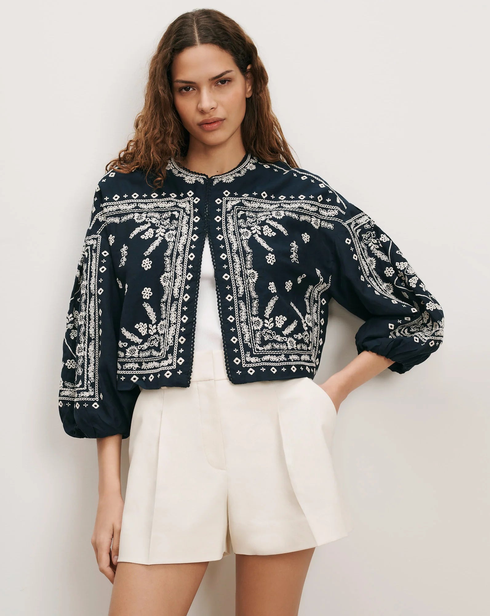 Veronica Beard Drake Embroidered Jacket